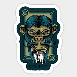 t-shirt-design-maker-featuring-a-monkey-with-a-mustache Sticker